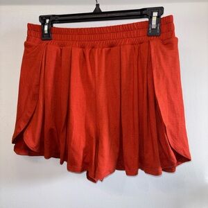 Burnt Orange Women's Athletic Shorts with Elastic Waist